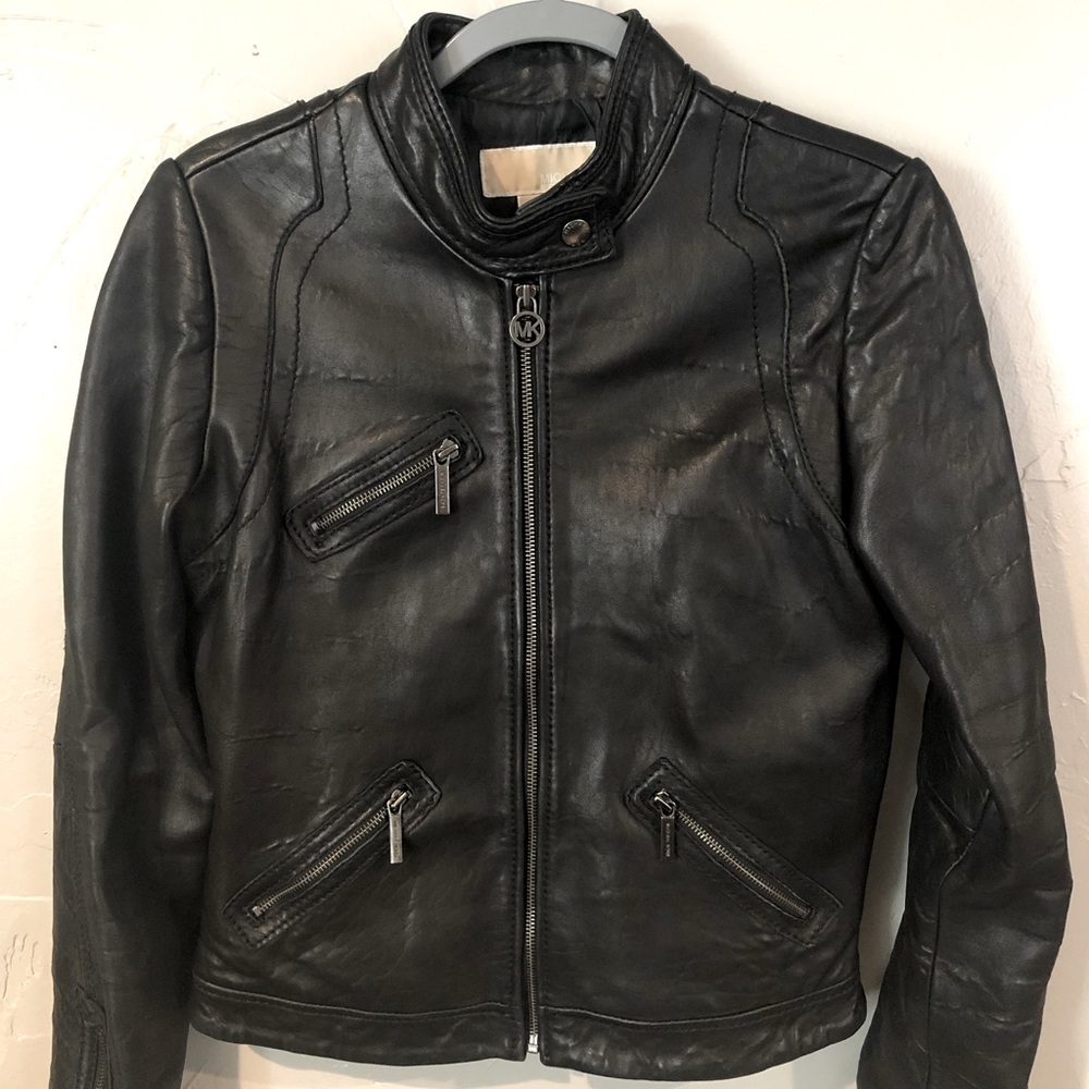 Like New! Michael Kors Authentic Leather Jacket sz. Medium